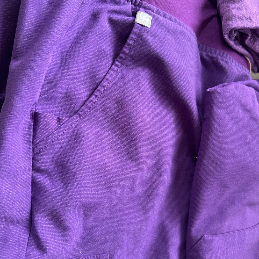 Figs purple scrubs with undershirt